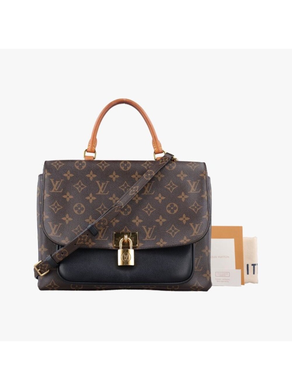 Louis Vuitton Marignan Monogram Brown Black Canvas Calfskin